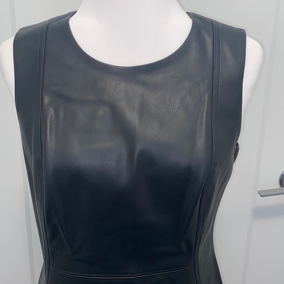 👗 NWT! Calvin Klein Faux Leather Sheath Dress - Picture 3 of 8